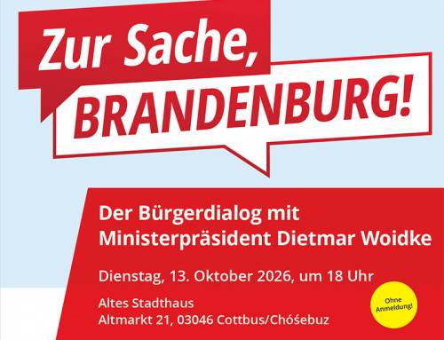 „Zur Sache, Brandenburg!“: Woidke lädt zum Bürgerdialog in Cottbus